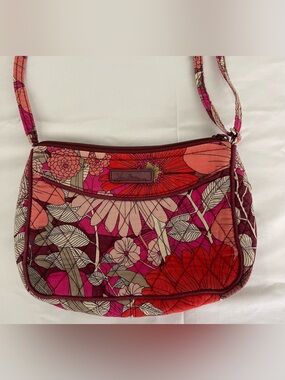 Vera Bradley Pink and Red Floral Quilted Crossbody